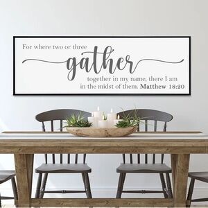 Scripture verse canvas “For where two or three gather together in my name